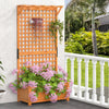 Costway Raised Garden Bed Planter Box Climbing Plants Container With Trellis &hanging Roof
