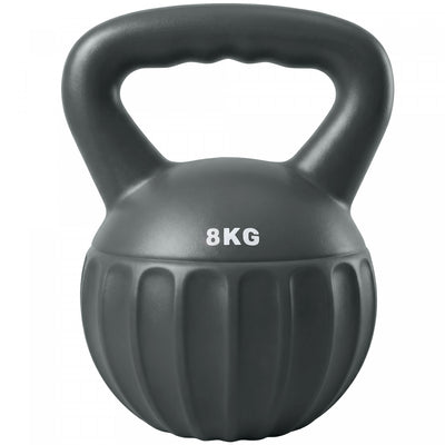 Soozier Kettlebell, 18 lbs Kettle Bell with Non-Slip Handle for Home Gym, Weight Lifting and Strength Training, Grey