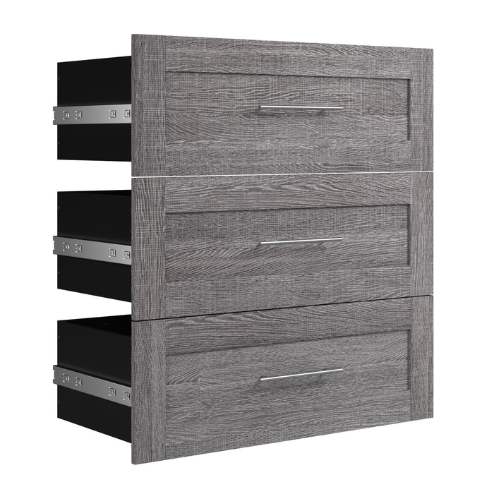 Bestar Pur 3 Drawer Set for 36 W Closet Organizer - Bark Grey
