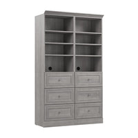 Bestar Versatile 50 W Closet Organization System with Drawers - Platinum Grey