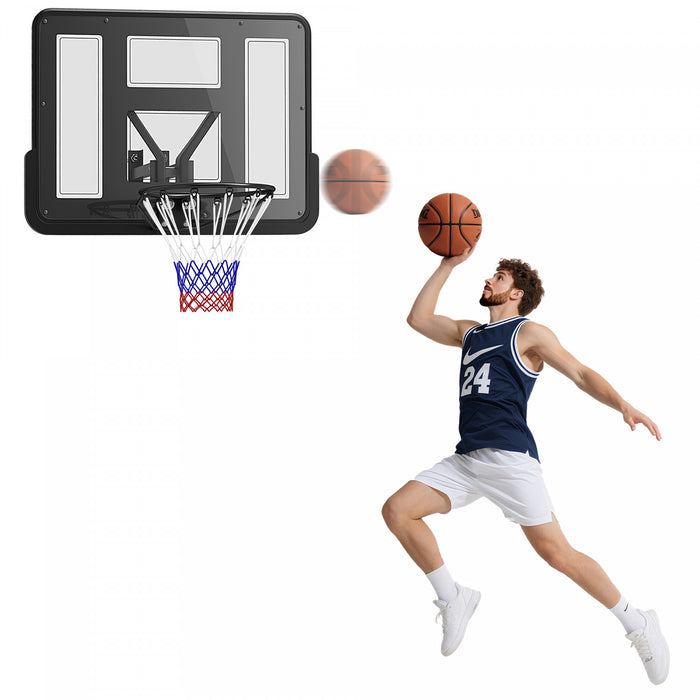 Soozier Wall Mounted Basketball Hoop with 43\" Shatter Resistant Backboard