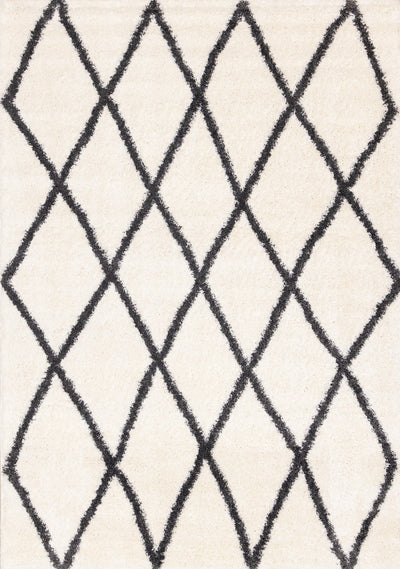 Fairmont White Grey Trellis Rug, 5'3" x 7'7" Indoor Area Rug | Tapis Fairmont treillis blanc gris, 5'3" x 7'7"