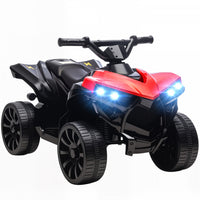 Qaba Kids ATV 4 Wheeler, 6V Battery Powered Electric Ride on Car with Music and LED Headlights for Ages 3-8 Years Boys and Girls, Red