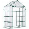 Outsunny 3-tier Mini Greenhouse, Walk-in Greenhouse, Garden Hot House With 4 Shelves, Roll-up Door And Weatherized Cover, 56\" X 29\" X 77\", Clear