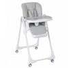 Qaba Baby High Chair, Foldable Dining Booster Seat with Adjustable Seat Height, Backrest, Footrest and Tray, Removable Double Tray, Wheels for Babies 6-36 Months, Light Grey
