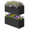 Outsunny 2 Pack 20 Inch Railing Planter Box, Hanging Flower Pots, Black
