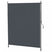 Outsunny 7' x 10' Retractable Patio Awning, Outdoor Privacy Screen, Grey