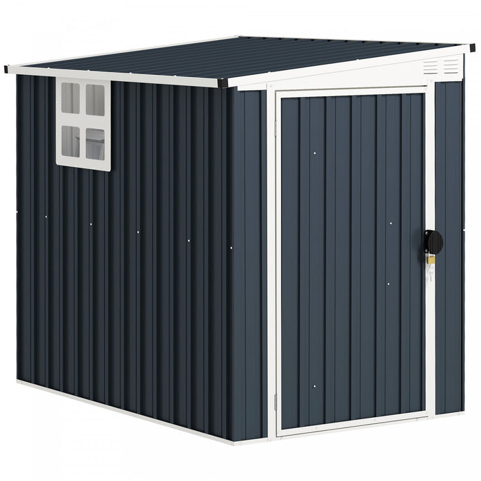 Outsunny 4' X 6' Metal Tool Shed, Outdoor Shed With Window And 2 Vents