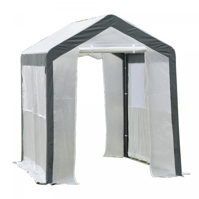 Outsunny 8' X 6' X 7.5' Heavy-duty Walk-in Greenhouse Outdoor Vegetable Plants Growing Warm House Seed Plant Growth Tent Polytunnel Shelter White