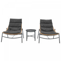 Sunset Modern 3-Piece Conversation Set in Gray 