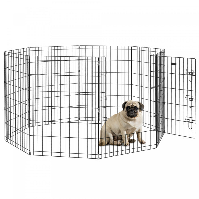 PawHut Dog Playpen Puppy Play Pen, 8 Panels Pet Exercise Fences for Outside Indoor, 36\"H