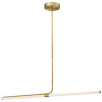 Dainolite Corvette Horizontal Pendant 24w Aged Brass Finish White Acrylic Diffuser Lamp