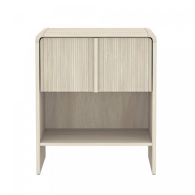 Novara Contemporary 22" Nightstand in Whitewashed Oak (1-Drawer) | Table de nuit contemporaine Novara 56 cm en chene blanchi (1 tiroir)