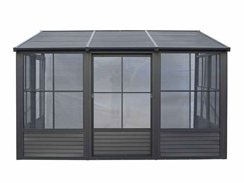 Florence - Wall Mounted Solarium 10x12 Metal Roof In Black