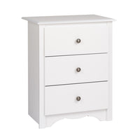 Monterey 3-Drawer Tall Nightstand - White