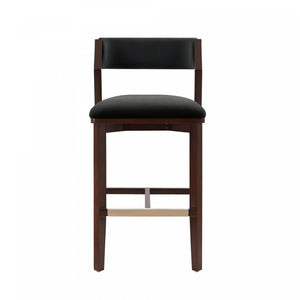 Patricia Modern Wood Upholstered Barstool in Black Bar Stool