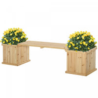 Outsunny Raised Garden Bed Plant Stand Wooden Garden Planter & Bench Combination Garden Raised Bed F