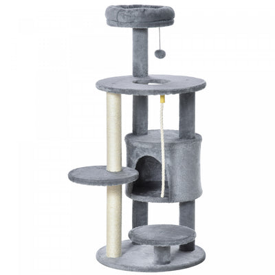 Pawhut Cat Tree For Indoor Cats, 44 Inches Multi-level Cat Tower, Climbing Activity Center With Jute|Pawhut Tour D'arbre A Chat Pour Chats D'interieur 112 Cm Centre D'activite Pour Chaton Grimpant Avec