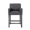 Lewis 26\" Seat Height Counter Stool With Upholstered Fabric And Solid Wood Legs, Charcoal