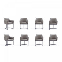 Serena Modern 8-Piece Dining Set in Taupe