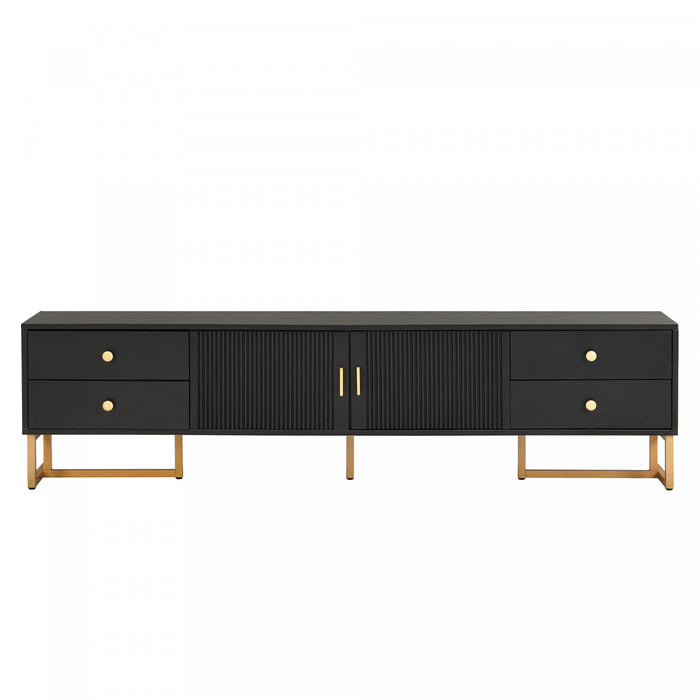 Gavin 68.8\" TV Cabinet with Storage Drawers and Media Organization Function,Black Tv Stand