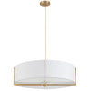 Dainolite Preston 4 Light Pendant 26\" Dia Aged Brass White Shade Lamp