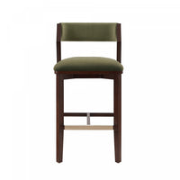 Patricia Modern Wood Upholstered Barstool in Turtle Green Bar Stool 