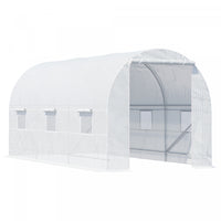 Outsunny 14.8x6.6x6.6ft Walk-in Tunnel Greenhouse Portable Garden Plant Growing Warm House With Door