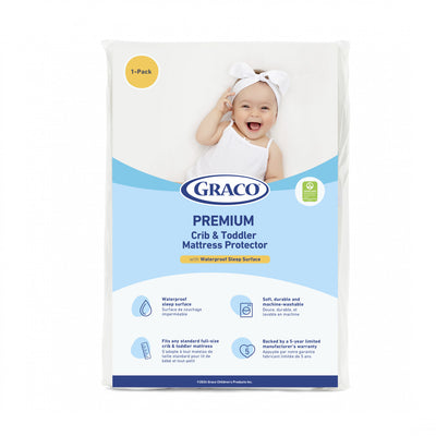 Graco Premium Waterproof Crib and Toddler Mattress Protector - 1 pack