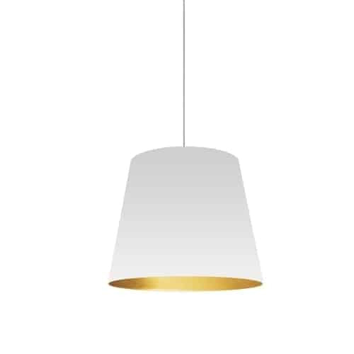 Dainolite Oversized Drum 1 Light Pendant Small White/Gold Shade Lamp