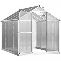 Outsunny 8' X 6' X 6.4' Walk-in Garden Greenhouse Polycarbonate Panels Plants Flower Growth Shed Col