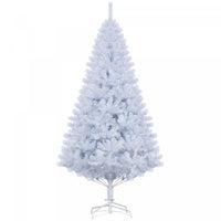 HOMCOM 6' Artificial Christmas Tree with 928 Branch Tips Metal Stand White
