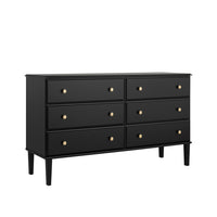 Prepac Lux 6-Drawer Dresser - Black