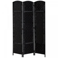 Homcom Double Hinged Woven Wicker Room Divider And Privacy Screens