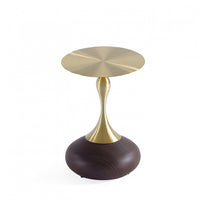 Patchin Modern End Table in Brown and Gold 