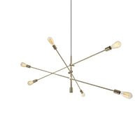 Dainolite Alexa 6 Light Adjustable Pendant Aged Brass Finish Lamp