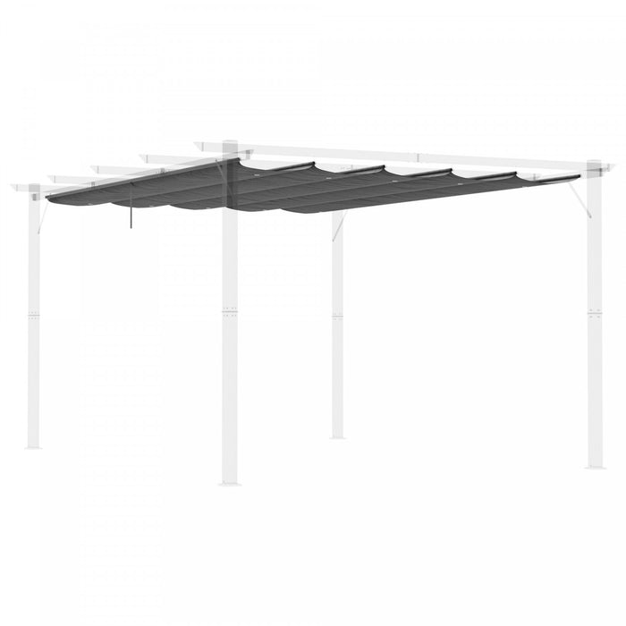 Outsunny Retractable Replacement Pergola Canopy For 10' X 13' Pergola, Pergola Cover Replacement, Dark Grey