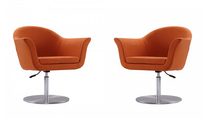Voyager Modern Woven Blend Swivel Lounge Chair in Orange - Set of 2 | Fauteuil pivotant moderne tisse Voyager en melange, orange - Lot de 2