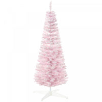 Homcom Pencil Artificial Christmas Tree With Snow-flocked Branches
