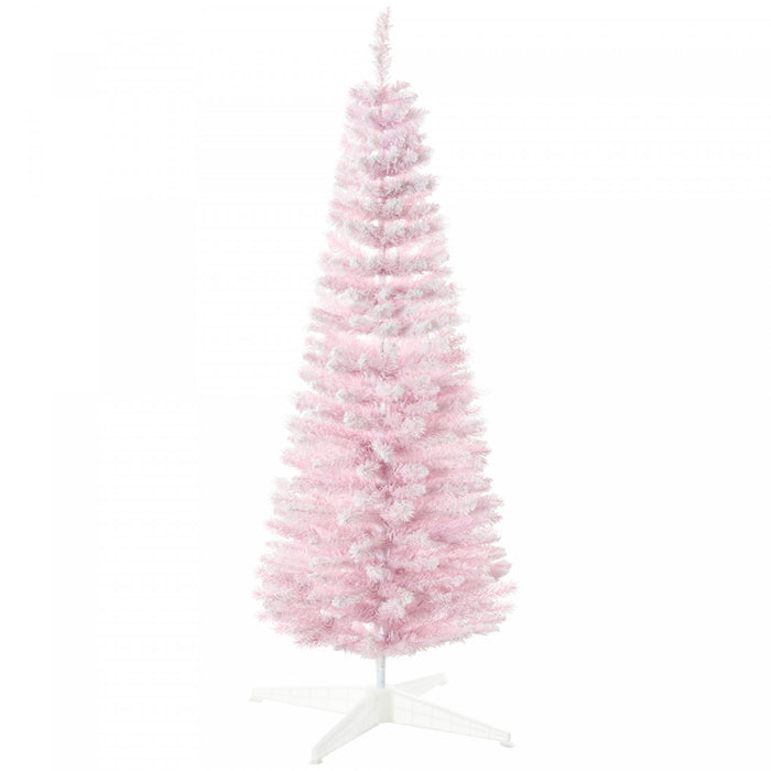 Homcom Pencil Artificial Christmas Tree With Snow-flocked Branches