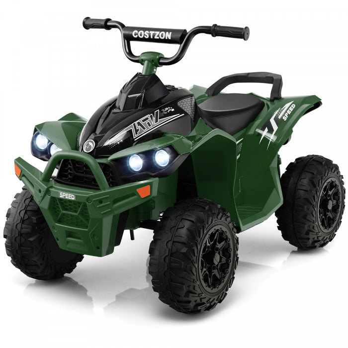 Costway 12v Battery Powered Kids Ride On Atv Electric 4-wheeler Quad Car With Mp3 & Light