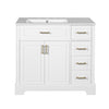 Paul 36\" Solid Wood Bathroom Vanity With Ceramic Sink - White