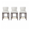 Blair Modern Wood Upholstered Counter Stool in White - Set of 3 Bar Stool