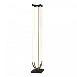 Cascata Integrated Led Floor Lamp, Black And Brushed Brass