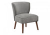 Monarch Specialties - Accent Chair, 33\" H, Upholstered, Living Room, Bedroom, Grey Fabric, Walnut Wood Legs
