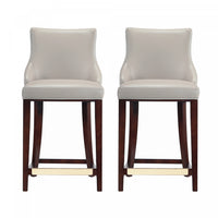 Shubert Modern Wood Upholstered Counter Stool in Light Gray - Set of 2 