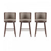Evalyn Modern Wood Upholstered Barstool in Taupe - Set of 3