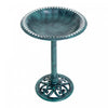 Outsunny 27'' Bird Bath Outdoor Resin Decor With Fleur De Lis Pattern