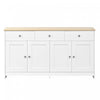 Grace 55.1\" Rustic Wood Buffet Cabinet with Doors and Drawers,White Accent Cabinet