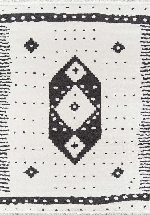 Lyra Contemporary 7'6\" x 9'6\" Area Rug in Ivory Indoor Area Rug